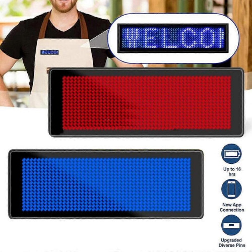 (red) LED Bluetooth Digital DIY Programmable Scrolling Name Message Tag Badge Sign