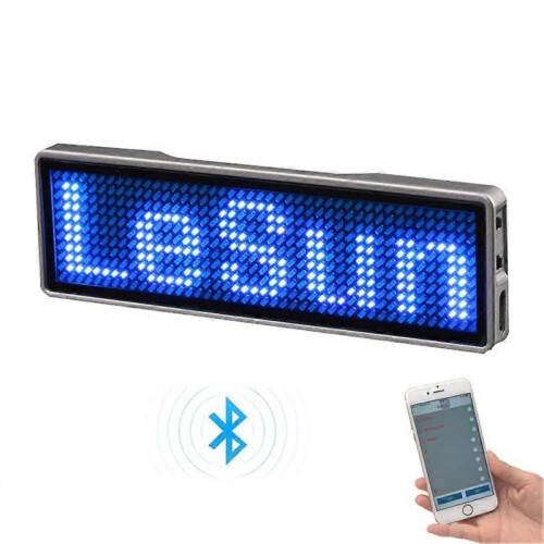 (red) LED Bluetooth Digital DIY Programmable Scrolling Name Message Tag Badge Sign 1