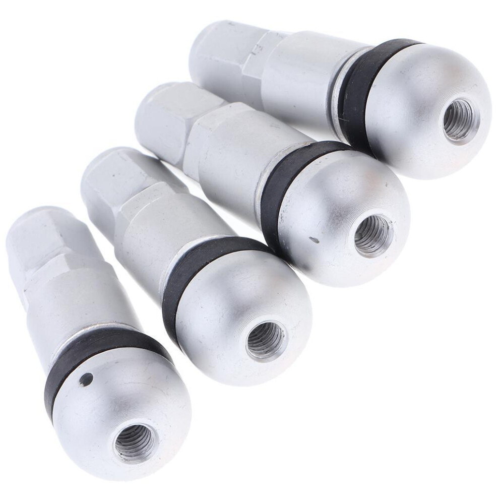 (Moonlight silverBlack) 4 Pcs Car Tubeless Wheel Dust Caps Tire Valve Stems-image-OPC-PK9PHQG-NEW