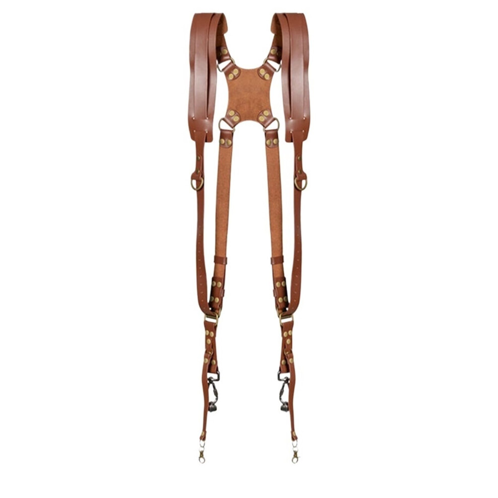 Double Camera Strap Adjustable Leather Shoulder Straps For Dslr And Mirrorless Cameras, Color Dark/Brown 6482260345321