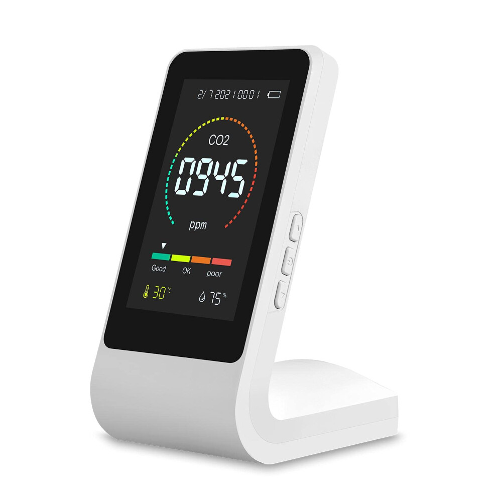 Co2 Meter Room Air Quality Monitor 400-5000 Ppm Portable Carbon Dioxide Detector With Temperature And Humidity Monitor 24/7 6482260345338