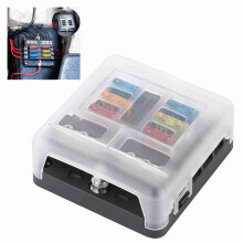 Automobil- & Marine 6-Wege Sicherungsblock-Halter mit LED-Anzeige
