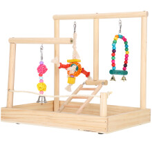 Leuchtendes Holz-Vogelspielplatz-Stand und Kau-Spielzeug für kleine Papageien