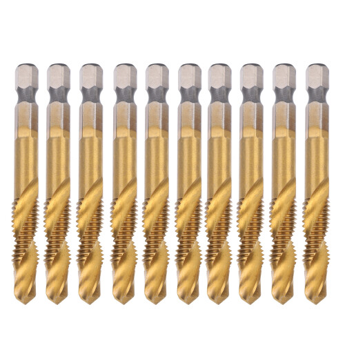 10pcs M8 HSS Screw Tap Kit - 6.8mm Drill Bits, 8mm Thread 1