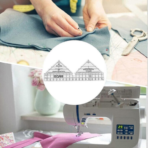 Compatible With90 Degree Double Strip Ruler Quarter Square Cutting Guide (18 Inch) 1