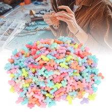 500 Stück Acryl-Bonbonfarben Kreuz-Perlen für DIY-Schmuckherstellung