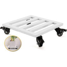 Flower Pot Stand,25 Wheeled Iron Square Shape Flower Pot Heavy Duty Plant Carrier Tray with Multi-purpose Universal Casters (25, White) Best Gift