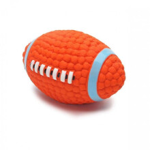 rugby Ball Squeaky Dog Pet Chew Toy 8 X 14cm
