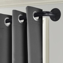 (160 - 300 cm (63" - 118" In), Matte Black) Blackout Curtain Pole 28mm- Chrome & Matte Black - Extendable Metal Curtain Rod with Brackets and Rings