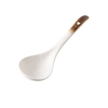 Soup Spoons - Large Ceramic Porridge Spoon with Long Handle, Dinner Table Spoon in Color B