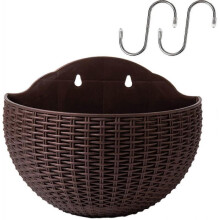 Hanging Planters Wall Mounted Flower Pot with 2 Hooks Plastic Flower