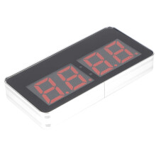 USB Leuchtende LED-Digitaluhr 20x10cm Aluminium Glas Heim Büro