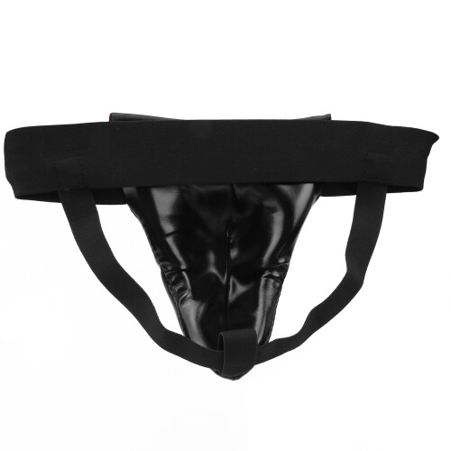 Schwarzer PU-Leistence für Kinder 5-9 Jahre, Boxen Sanda Jockstrap 2