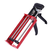 Double Cartridge Applicator Gun for 1:1 Mixing Ratio, 450ml Manual Joint Tool for Adhesives, Sealants, and Epoxy, Red