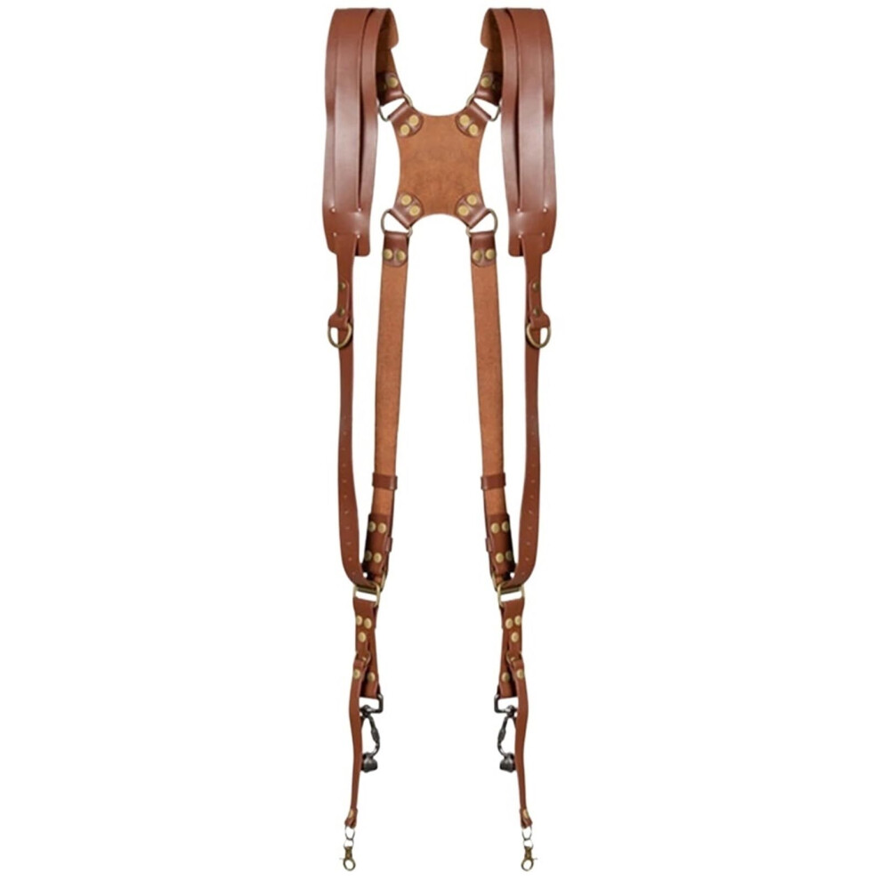 Doppelter Kameragurt Kamera-Schultergurt Verstellbarer Leder Schultergurt Für Dslr Und Spiegellose Kameras Dunkelbraun 6482260346335