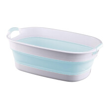 Toddler Bathtub - Foldable Bathtub For Kids, Reusable, Portable, Blue and White, Ideal For Home and Travel
