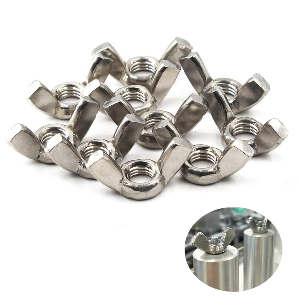 Butterfly Nuts, 50-Pack Stainless Steel Wing Nuts, M6 Size Hand Tightening Fasteners For Equipment And Furniture 6482260347271