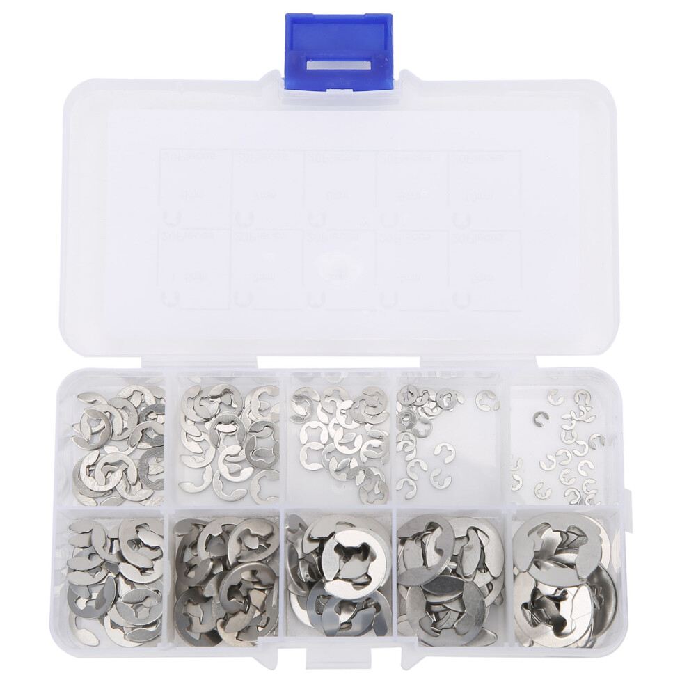 200Pcs Circlip Set 304 Stainless Steel E Clip