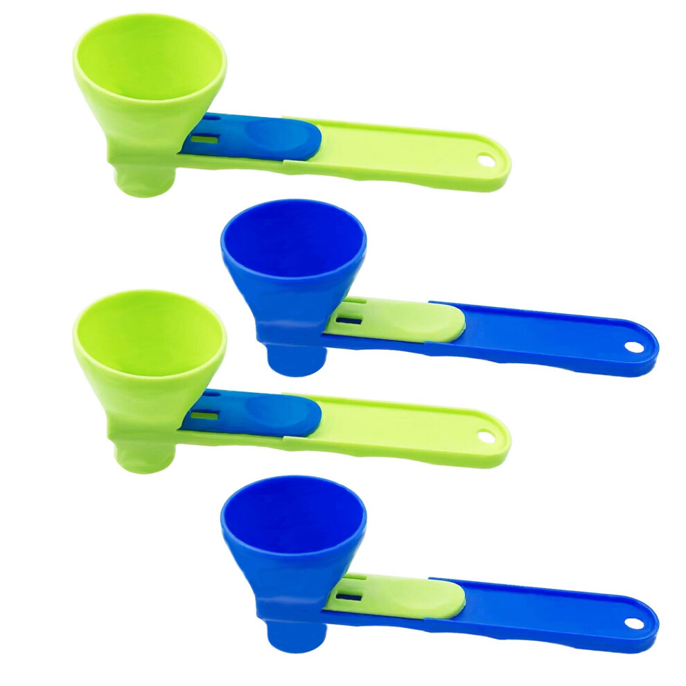 4PCS Protein Powder Measuring Spoons Set, Large Scoop with Long Handle and Funnel for Pre Workout Protein Milk Powder