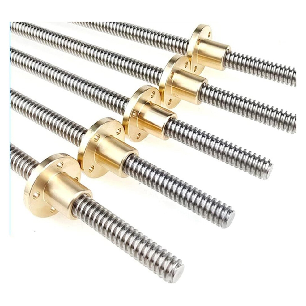 T10 Lead Screw For 3D Printer, 2Mm Lead, 100Mm Length, 10Mm Diameter, Trapezoidal Thread Spindle With Nut 400Mm 6482260347684