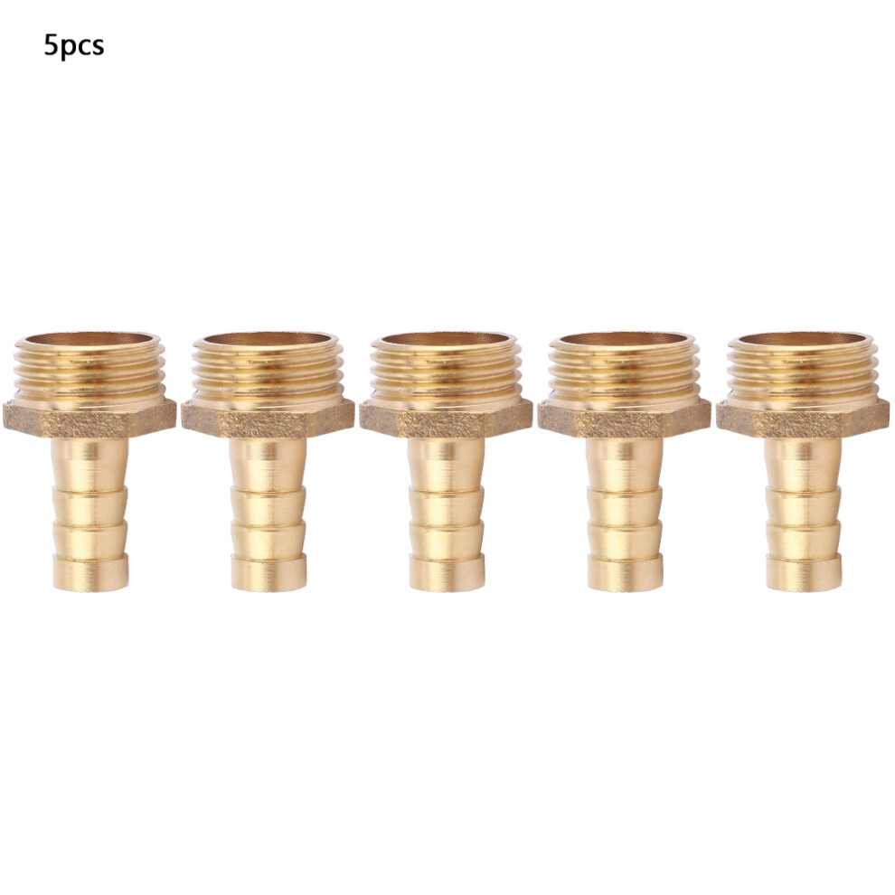 5pcs 10mm Hose Barb Tail Male BSP Connector Brass