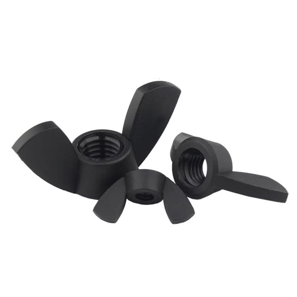 Nylon Wing Nut M10 Plastic Thumb Nuts Black 6-Pack For Secure Fastening And Easy Installation 6447073327384