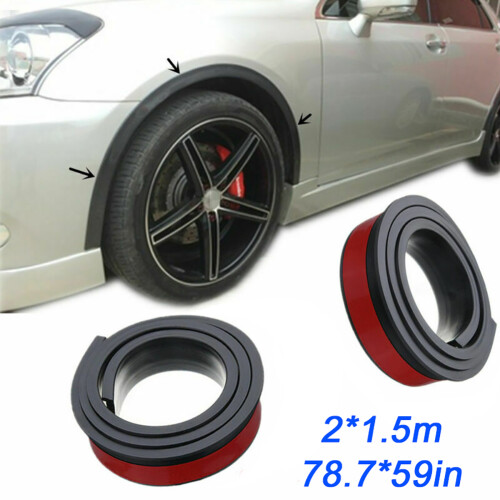 2 Pcs 1.5m Universal Rubber Car Wheel Arch