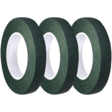 Pack of 3 Green Ribbon Florist 1/2 Inch per 30m (Dark Green)