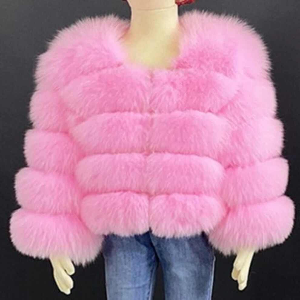 (Pink, 110cm?4-5years )) Top Faux Fox Fur TOP Quality Kids Girls Baby THICK PARKER WARM Coat JACKET COAT-image-OPC-PK9QFNH-NEW
