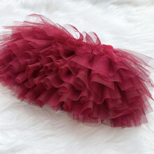 (Wine red, 4-5 Years (110CM) Kids Girls 6 layer tulle Ballet Tutu Princess Cute Toddler Holiday Party Skirt