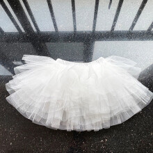 (White, 4-5 Years (110CM) Kids Girls 6 layer tulle Ballet Tutu Princess Cute Toddler Holiday Party Skirt