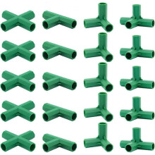 20 Pack 16mm Connectors 4 Kinds Stable Strong Support for Greenhouse Frame Suitable for Grape Trellis, Sunscreen, Shed
