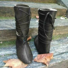 (Black3, US11.5=UK9.5=EUR45=feet length 27.5cm) Medieval Viking Leather Boots Brown Boots Men's Shoe Knight Boots