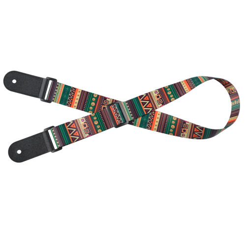 Bequemer Polyester-Ukeleseongurt mit stilvollem Muster und Lederenden 1