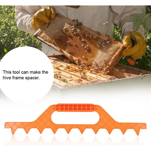 7/8/9 Frame Hive Spacer Tool for Bee Hive Frames, Plastic Beekeeping Equipment, Orange 9 Frame Apiculture Accessory 1