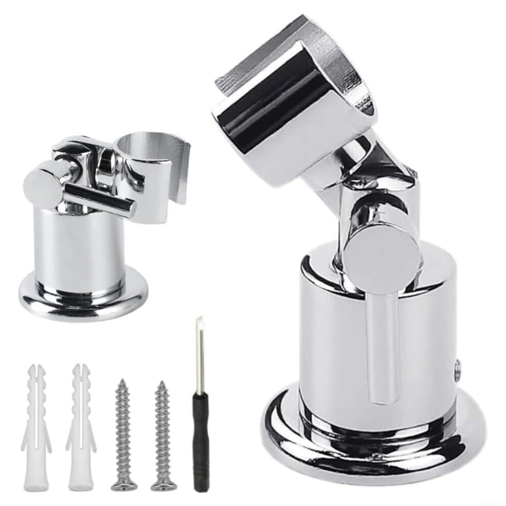 Shower Head Holder Sturdy Zinc Alloy Wall Mount With 180 Degree Flexibility In Silver, Adjustable Shower Head Bracket 6447073327681