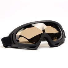 Protective Goggles for Skiing and Cycling, Windproof UV Protection Sports Glasses, Dustproof, Helmet Compatible, Light Brown
