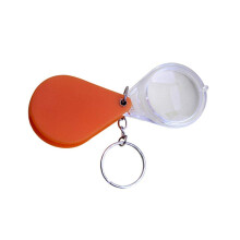 Portable Magnifying Glass, Mini Folding Loupe with Keychain, 10x Magnification, Plastic, Single Piece Gift