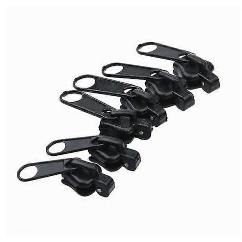 6pcs/set Fix Zipper Slider Zipper Head Universal Kit Replacement for Broken / Wearable SlidersBlack 1