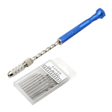 11pcs Walnut Hand Drill Tool Set - Durable Drilling Bits for Smooth Accurate DIY Work - Blue Silver Finish for Home Professionals