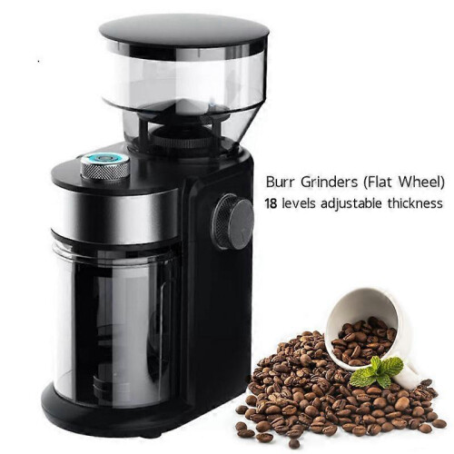 Coffee Automatic Burr Mill Coffee Grinder with 18 Levels Thickness Adjustable Grinders, Black 2