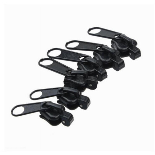 6pcs/set Fix Zipper Slider Zipper Head Universal Kit Replacement for Broken / Wearable SlidersBlack