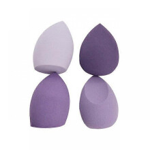 (Purple) 4pcs Different Sizes Makeup Sponge Dry&amp;Wet Use Cosmetic Puff Sponge maquiagem Foundation Powder Blush Beauty Tools with Storage Box