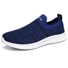 (Royal Blue, UK 9 / EUR 44) Mens Womens Slip On Wide Fit Memory Foam Casual Walking Gym Sports Trainers Size