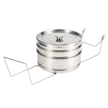 Langleicher Edelstahl-Dampfer mit 3 Ebenen für gesundes Kochen