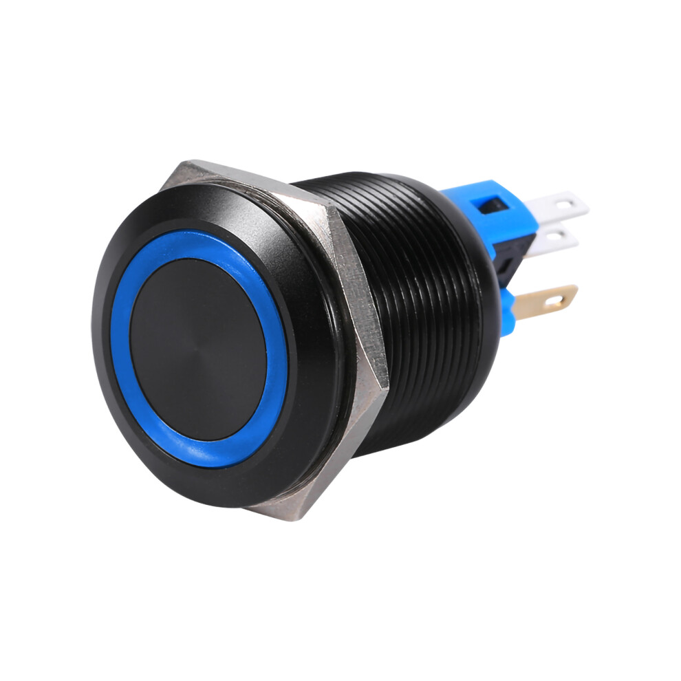 22Mm 12V-24V Waterproof Selflocking Latching Push Blue/Black 8320539727424