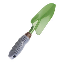 Small Ergonomic Garden Trowel with Durable Iron Construction for Easy Planting and Soil Loosening, Non-Slip PVC Handle, Green