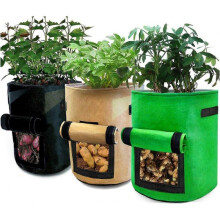 3PCS Plant Bag 10 Gallon Plant Grow Bag, Vegetable Planting Bags with Flap and Handles, for Planting Potato, Carrot, Strawberries, Tomatoes, Flowers -