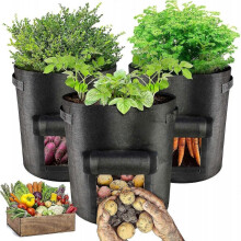 3pcs Potato Grow Bag, Potato Grow Bag, Potato Grow Bag Grow Bag with Visible Flap and Handle for Vegetables, Fruits, Flowers, Potatoes (Black)