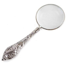 Magnifying Glass with Metal Handle, Silver Handheld Magnifier for Reading Newspapers and Small Print, 3x Magnification